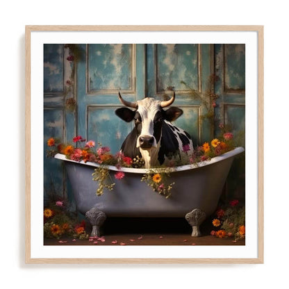 Bathroom Jungle Joy Cow Wall Art