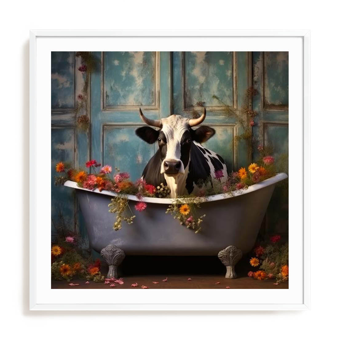 Bathroom Jungle Joy Cow Wall Art
