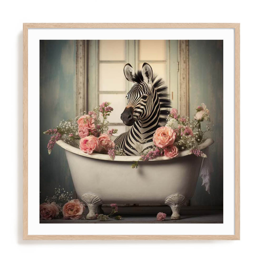 Playful Zebra Bath II Wall Art