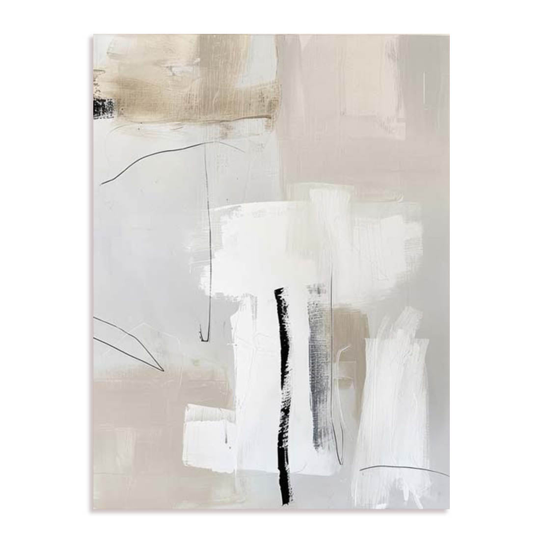 Unframed Stretched Canvas Or Print Only - Neutral Balance Ii Abstract Art