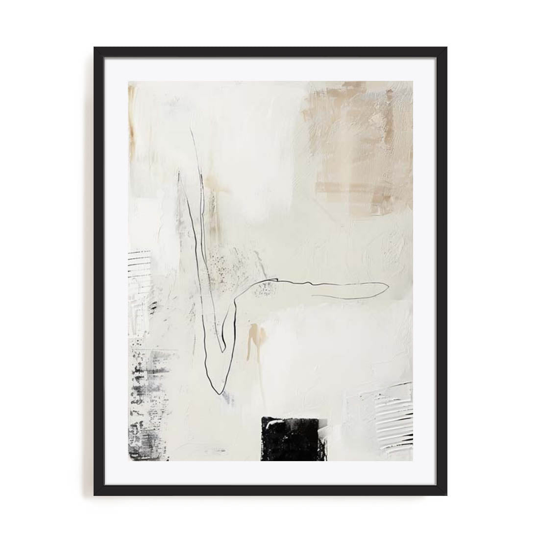 Wall Art Print Poster In Black Frame - Neutral Balance Iii Abstract Art