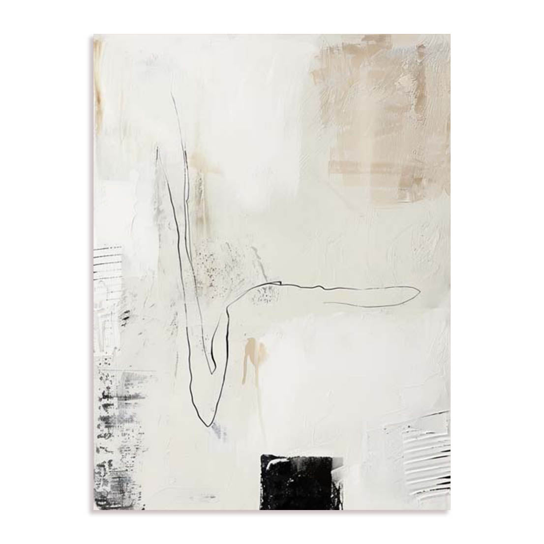 Unframed Stretched Canvas Or Print Only - Neutral Balance Iii Abstract Art