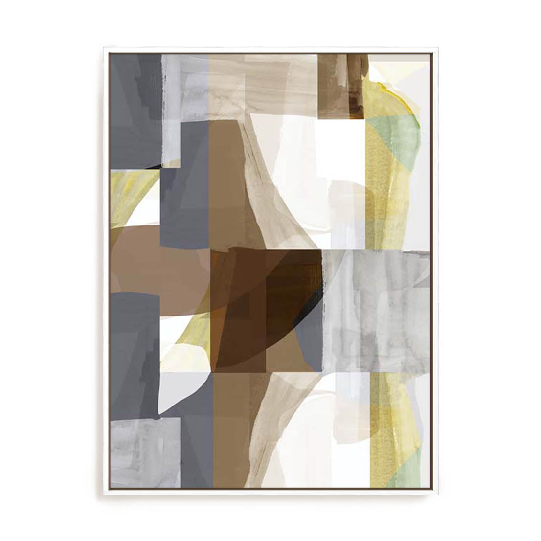 Wall Art Stretched Canvas In White  Frame - Silhouette Symphony I Abstract Art