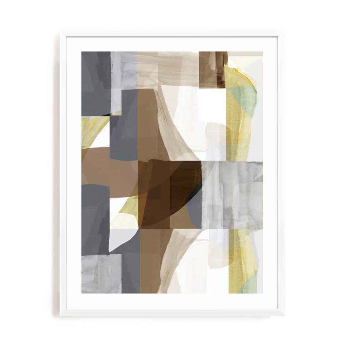 Wall Art Print Poster In White Frame - Silhouette Symphony I Abstract Art