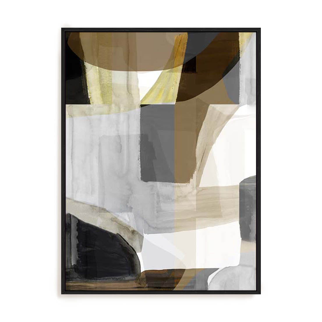 Wall Art Stretched Canvas In Black Frame - Silhouette Symphony Ii Abstract Art