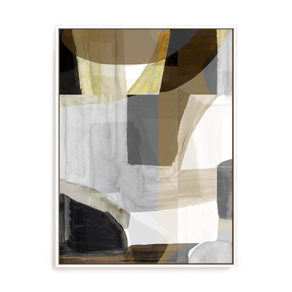 Wall Art Stretched Canvas In White  Frame - Silhouette Symphony Ii Abstract Art