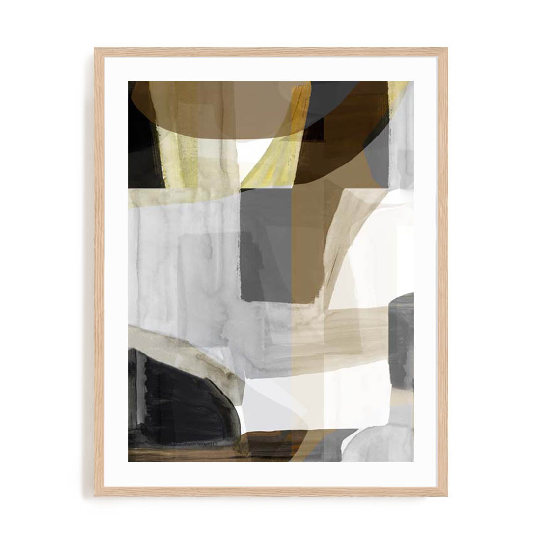 Wall Art Print Poster In Natural Oak Frame - Silhouette Symphony Ii Abstract Art