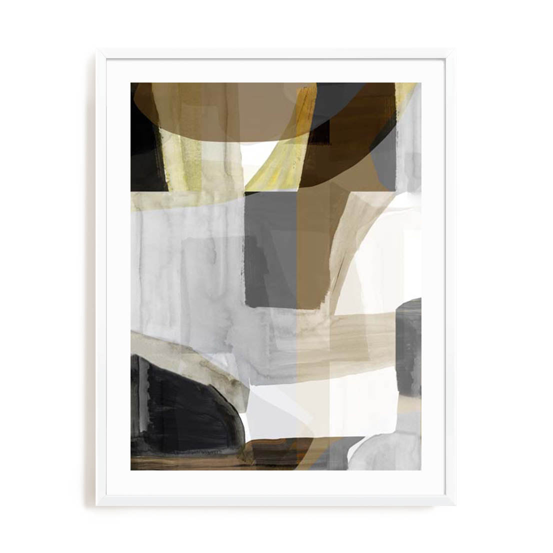 Wall Art Print Poster In White Frame - Silhouette Symphony Ii Abstract Art