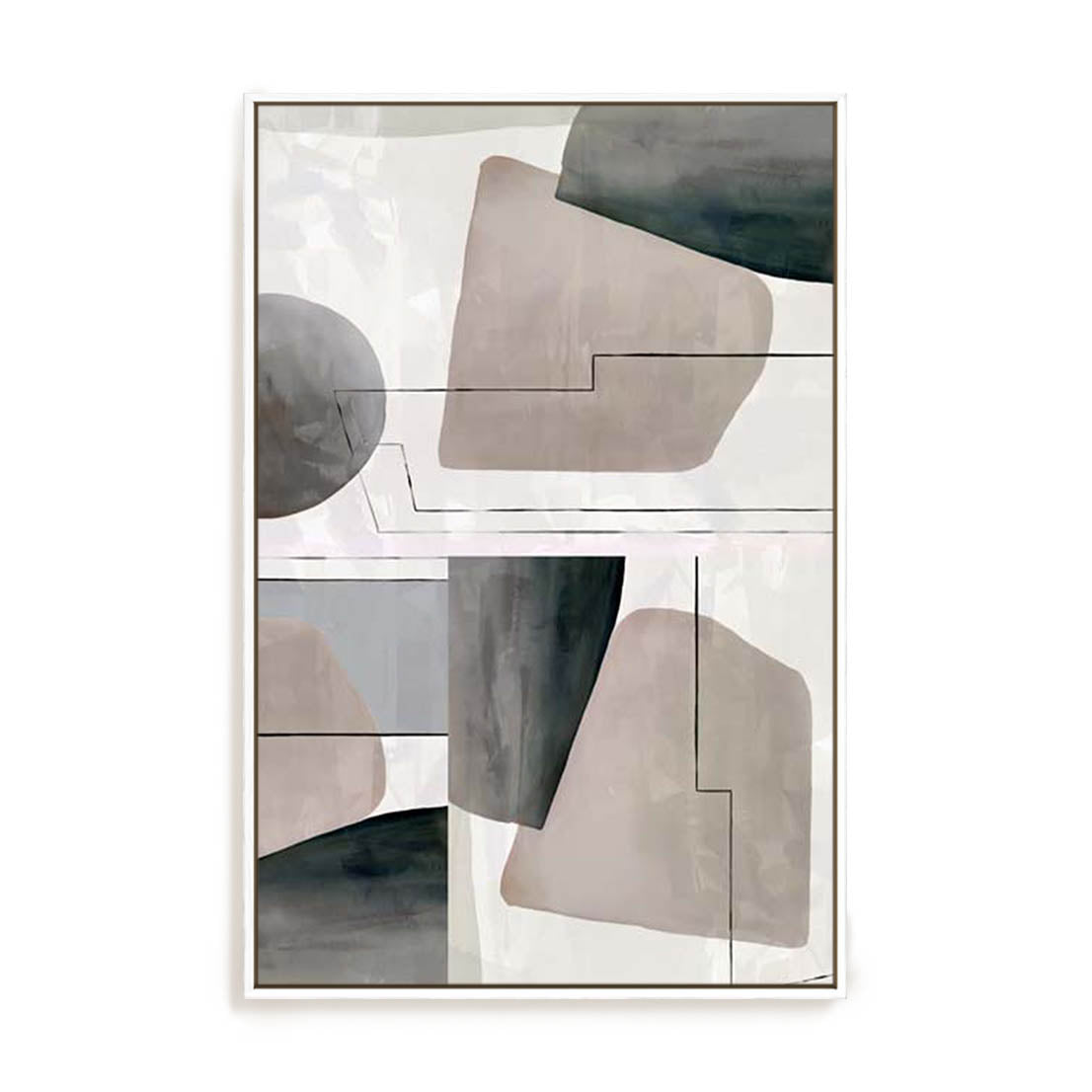 Wall Art Stretched Canvas In White  Frame - Veils Of Light I Abstract Art