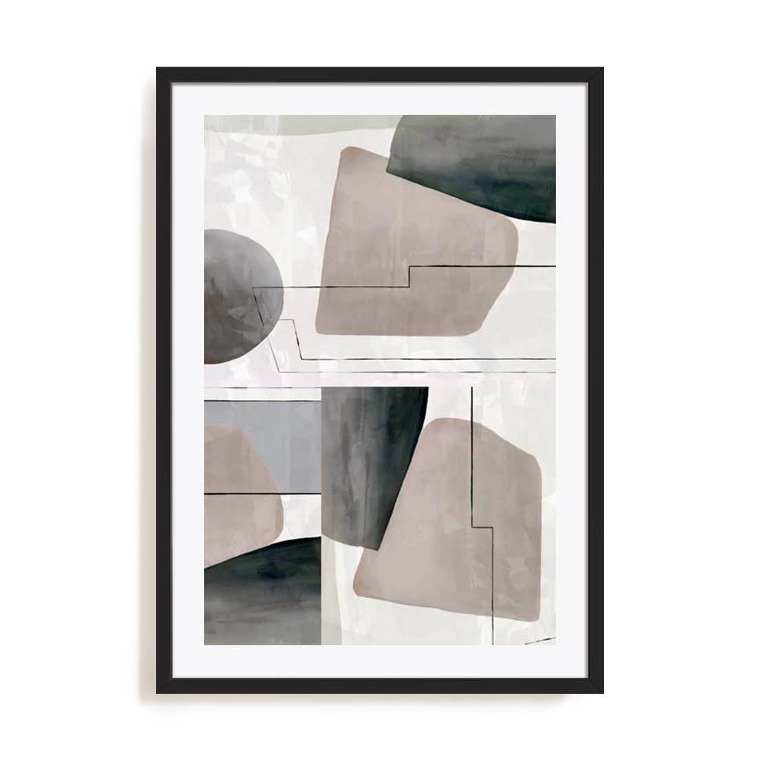 Wall Art Print Poster In Black Frame - Veils Of Light I Abstract Art