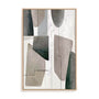 Wall Art Stretched Canvas In Natural Oak  Frame - Veils Of Light Ii Abstract Art