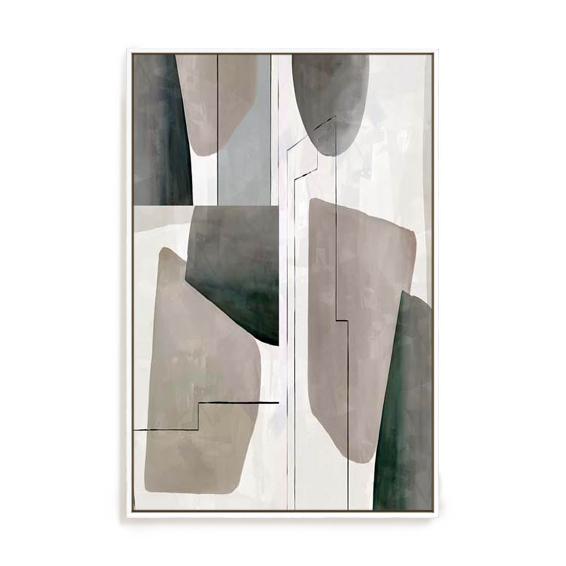 Wall Art Stretched Canvas In White  Frame - Veils Of Light Ii Abstract Art