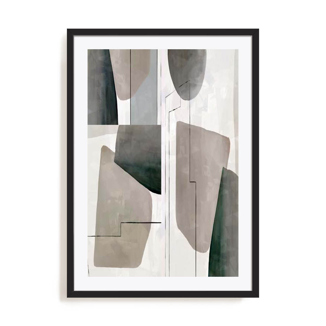 Wall Art Print Poster In Black Frame - Veils Of Light Ii Abstract Art