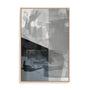 Wall Art Stretched Canvas In Natural Oak  Frame - Abstract Monochrome Wash I Abstract Art