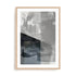 Wall Art Print Poster In Natural Oak Frame - Abstract Monochrome Wash I Abstract Art