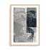 Wall Art Print Poster In Natural Oak Frame - Abstract Monochrome Wash Ii Abstract Art