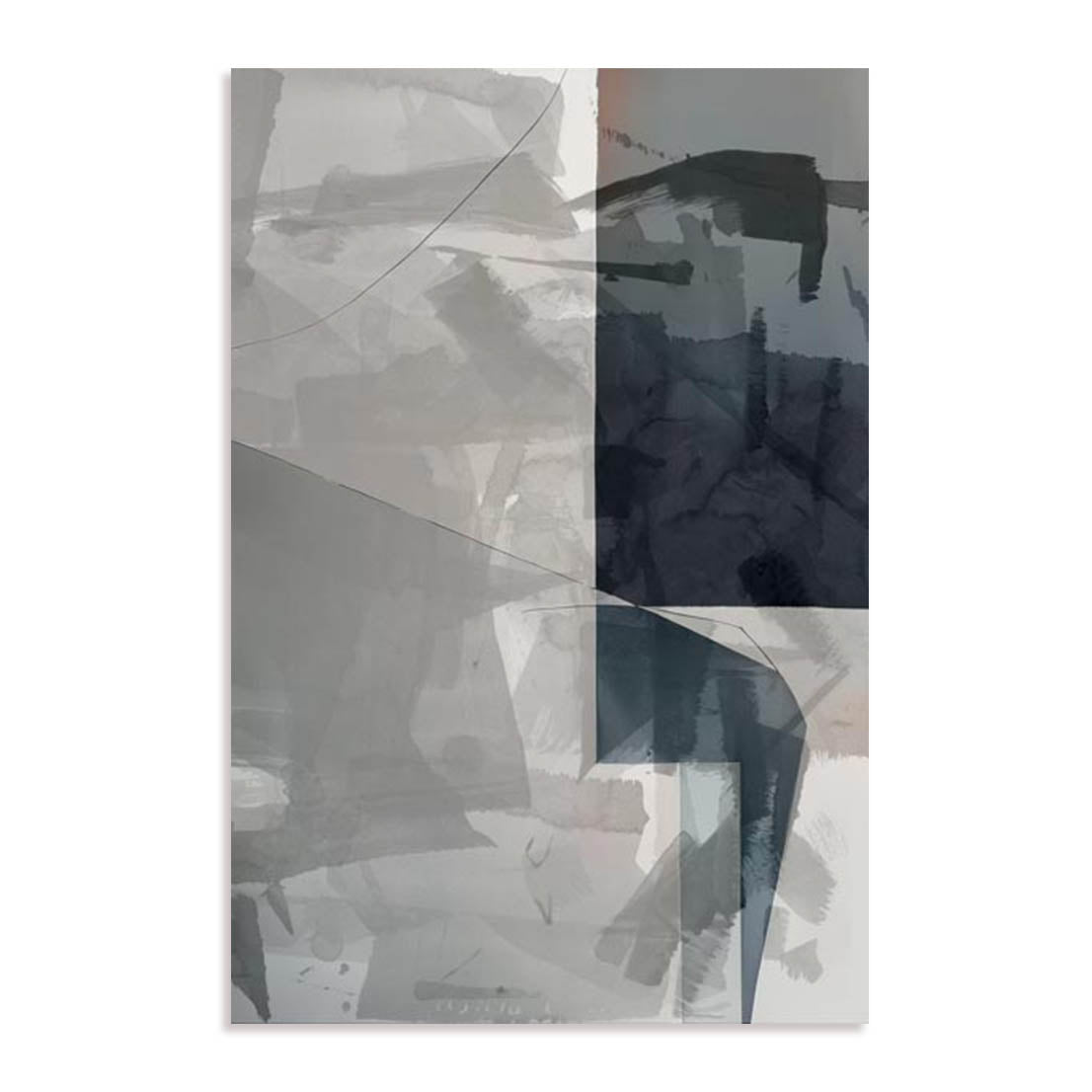 Unframed Stretched Canvas Or Print Only - Abstract Monochrome Wash Ii Abstract Art