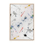 Wall Art Stretched Canvas In Natural Oak  Frame - Echoes Of The Night I Abstract Art