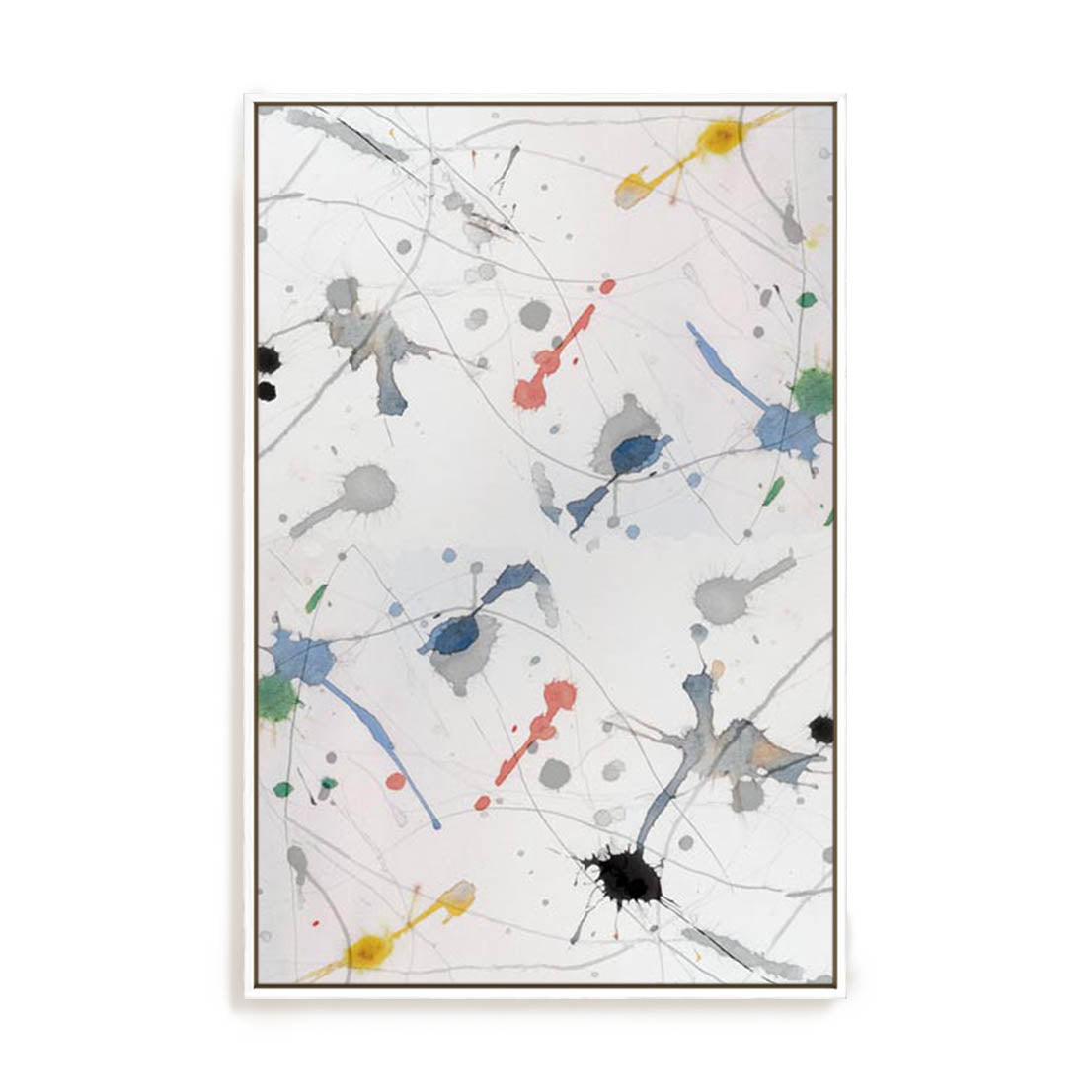 Wall Art Stretched Canvas In White  Frame - Echoes Of The Night I Abstract Art