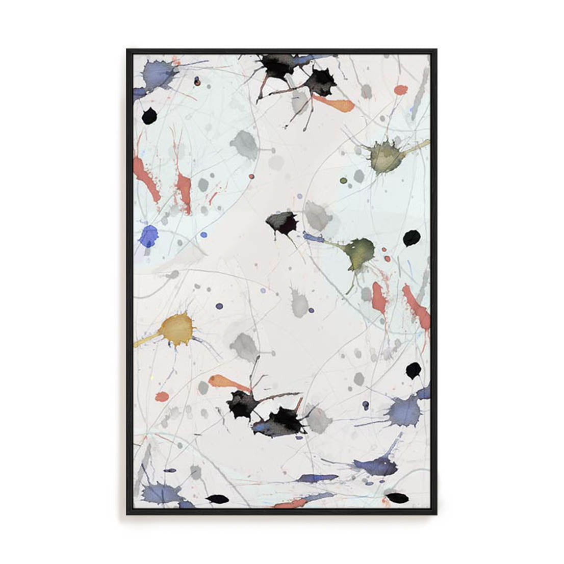 Wall Art Stretched Canvas In Black Frame - Echoes Of The Night Ii Abstract Art