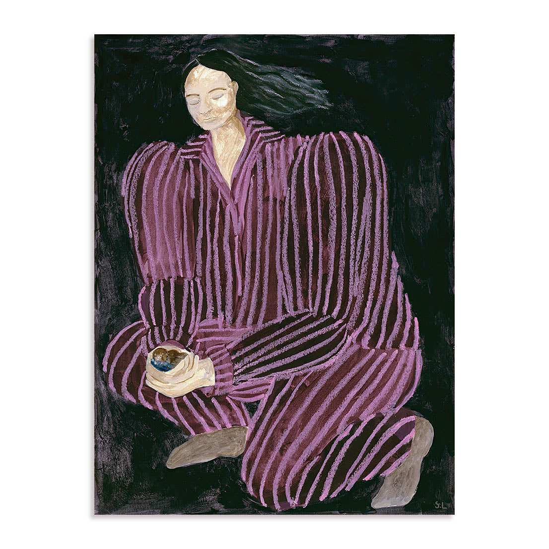 Seated Plum Wall Art