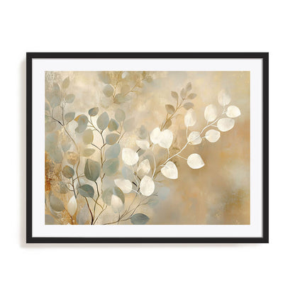 Golden Gum Leaves Wall Art