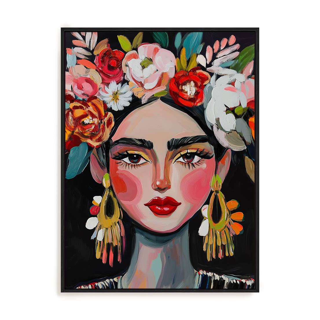 She Channels Frida Wall Art