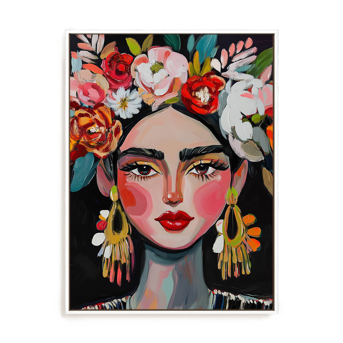 She Channels Frida Wall Art