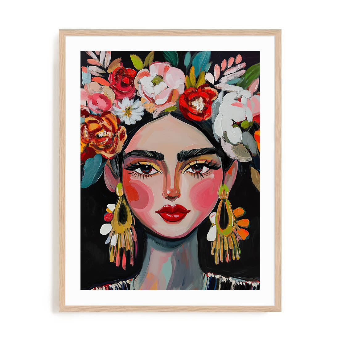 She Channels Frida Wall Art