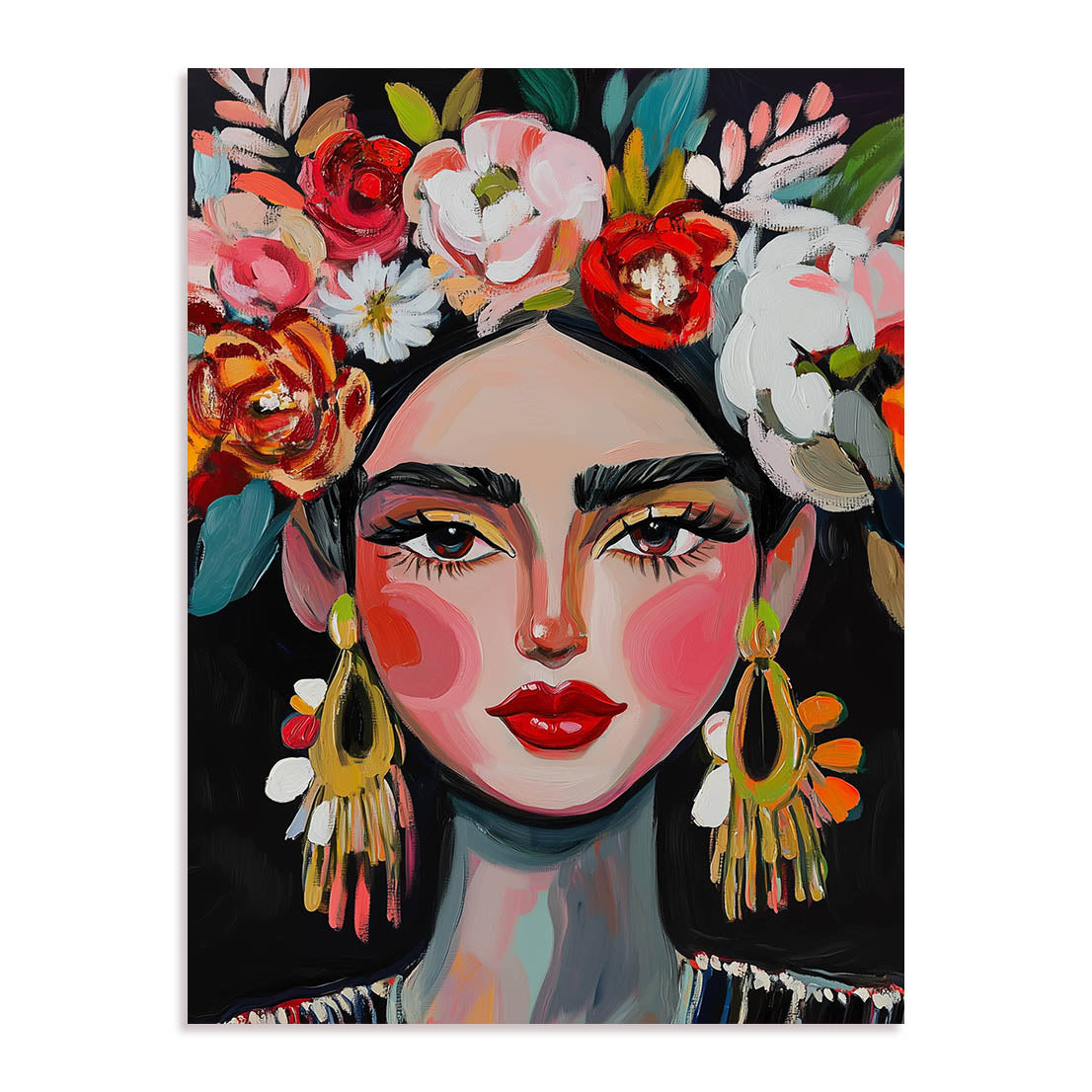 She Channels Frida Wall Art