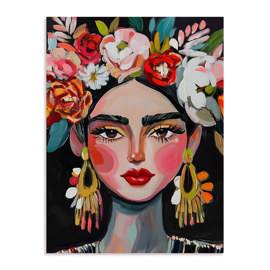 She Channels Frida Wall Art