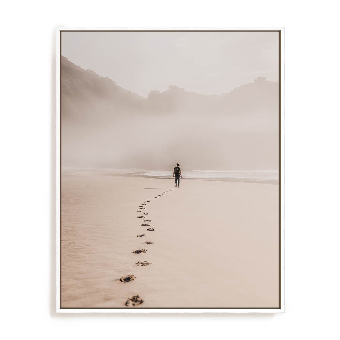 Footprints On The Beach Wall Art
