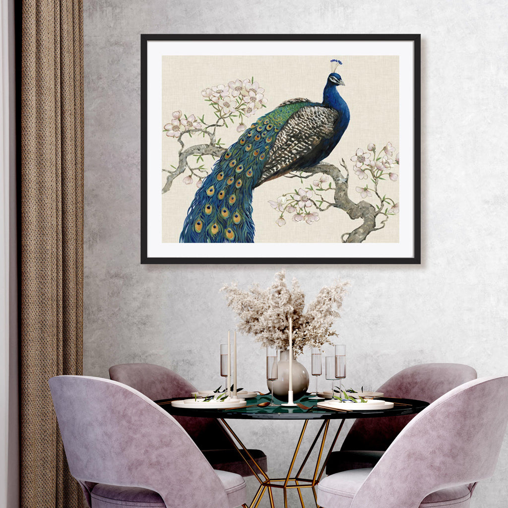 Peacock and Blossoms I