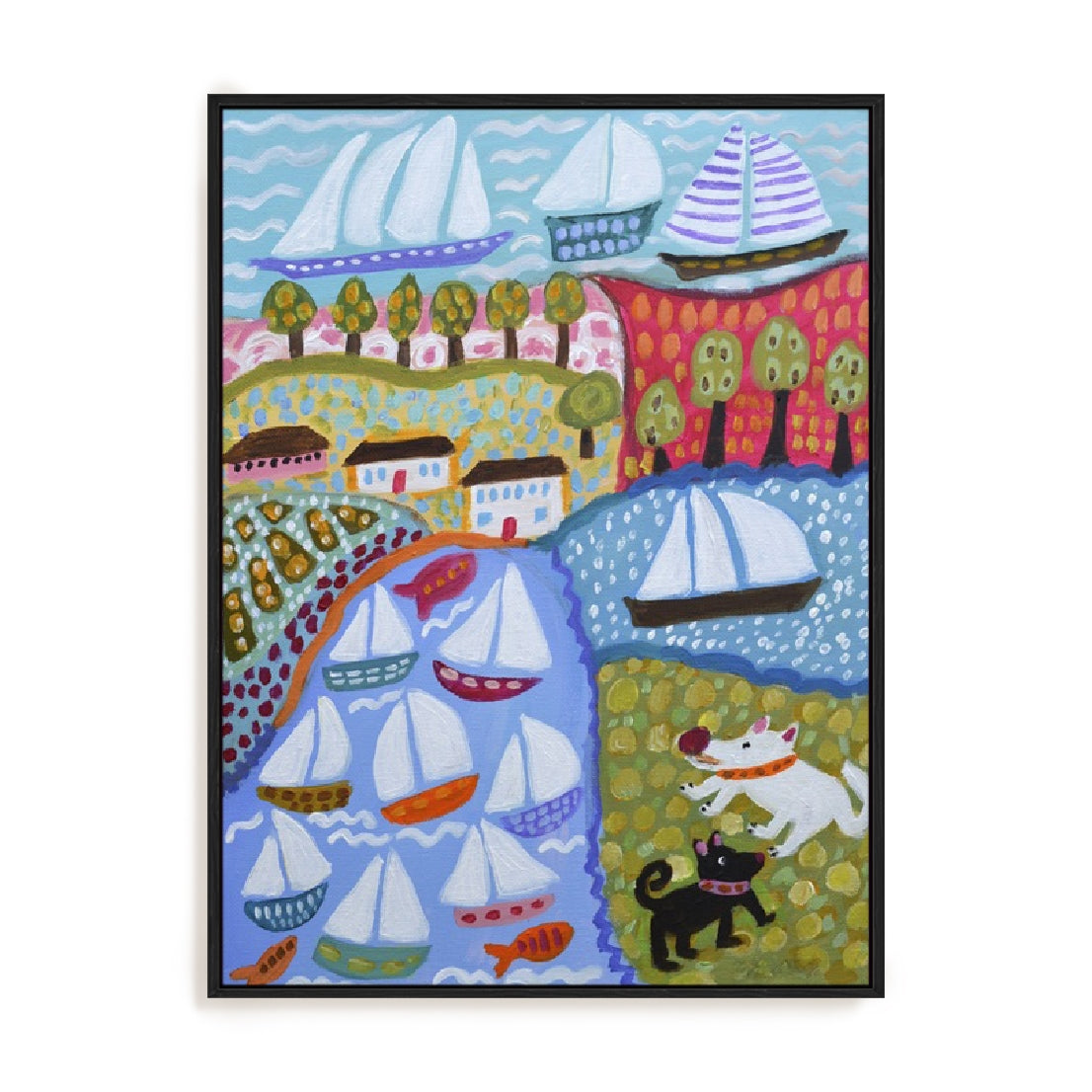 Dogs and Sailboats Wall Art