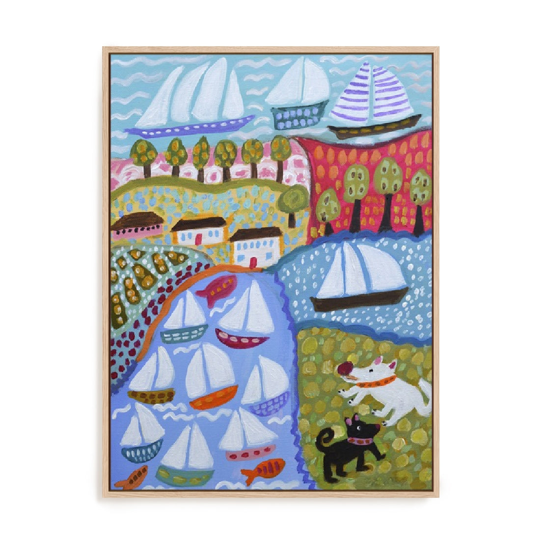 Dogs and Sailboats Wall Art