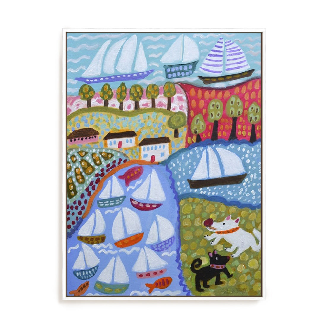 Dogs and Sailboats Wall Art