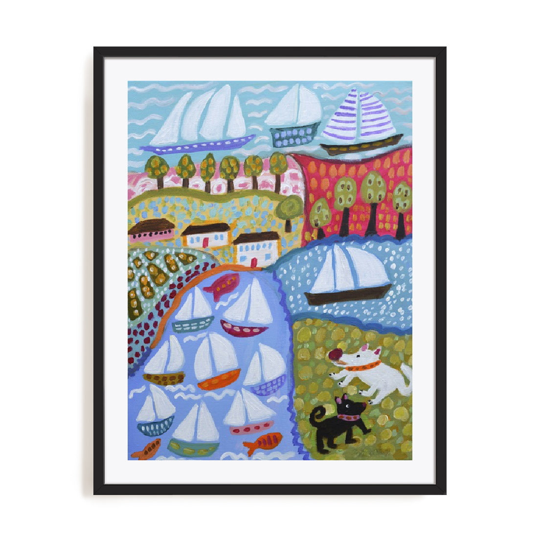 Dogs and Sailboats Wall Art