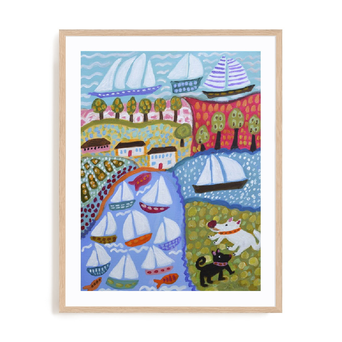 Dogs and Sailboats Wall Art