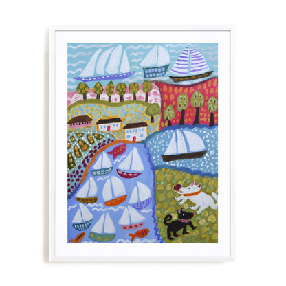 Dogs and Sailboats Wall Art