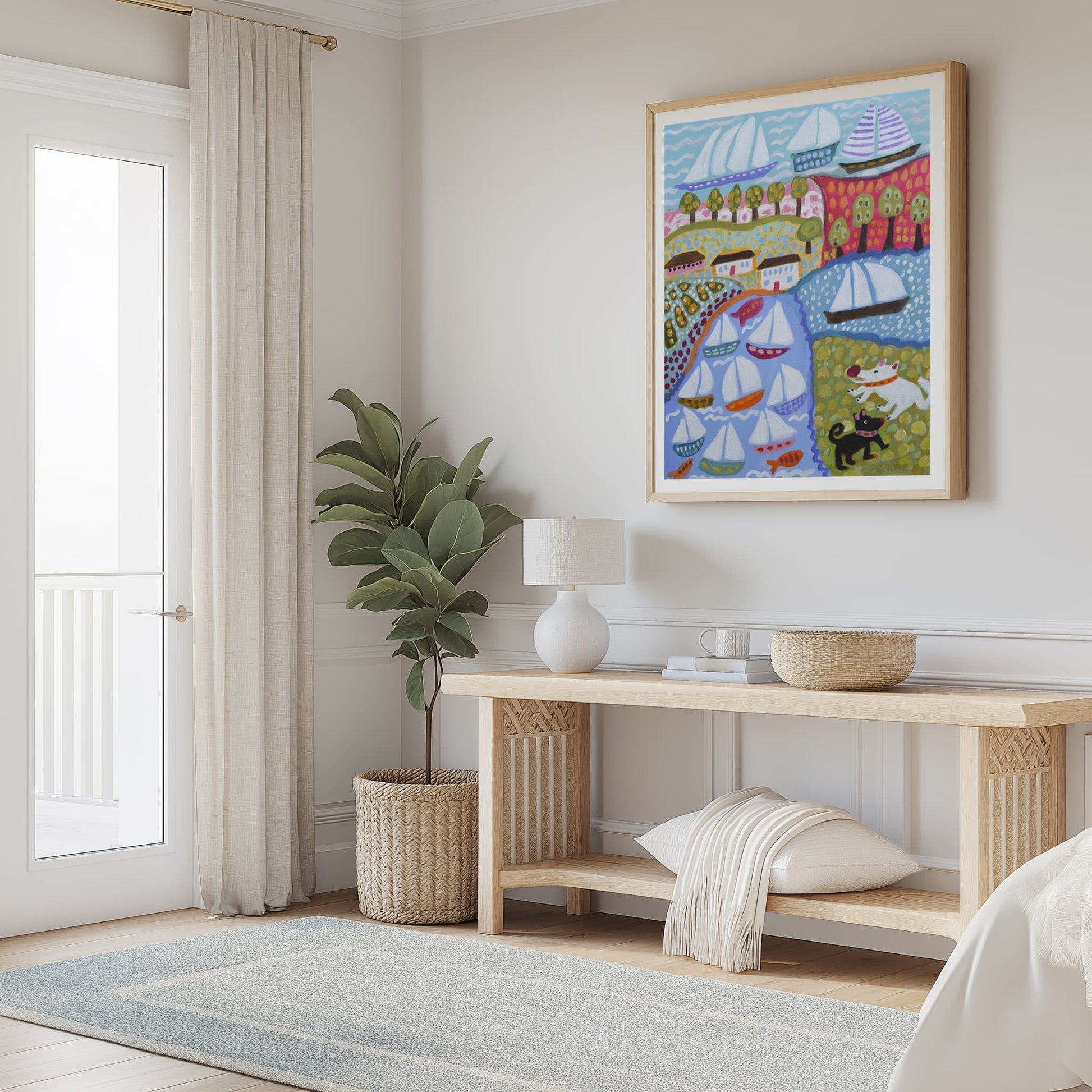 Dogs and Sailboats Wall Art