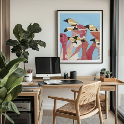 Flock of Flamingoes II Wall Art