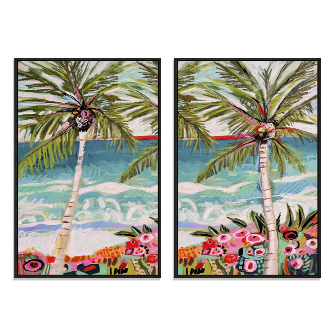 Palm Tree Wimsy I and II Wall Art