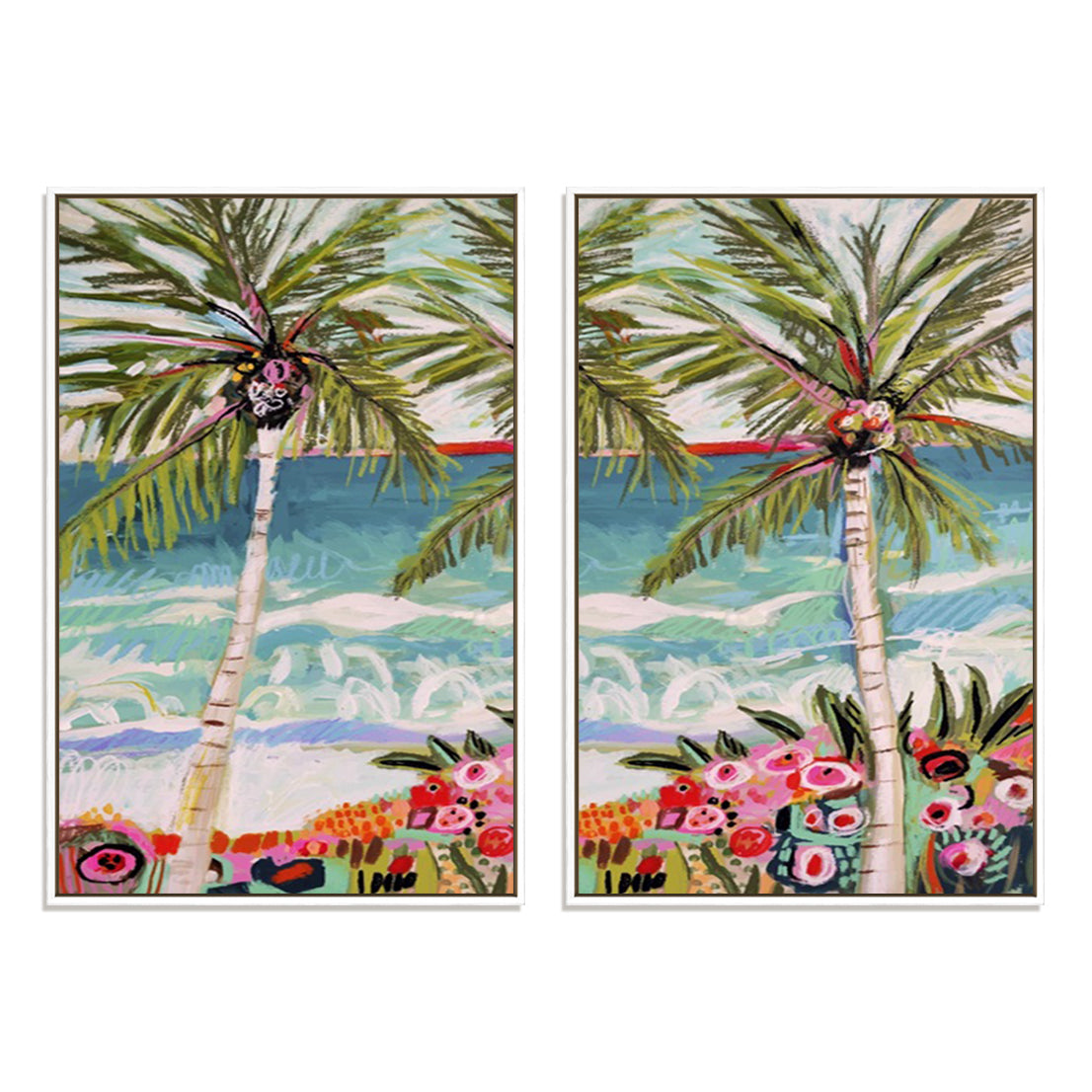 Palm Tree Wimsy I and II Wall Art