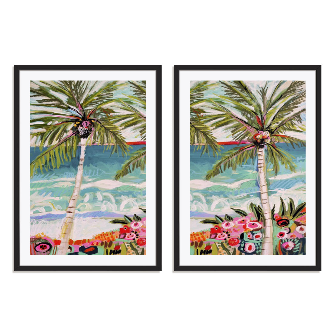 Palm Tree Wimsy I and II Wall Art