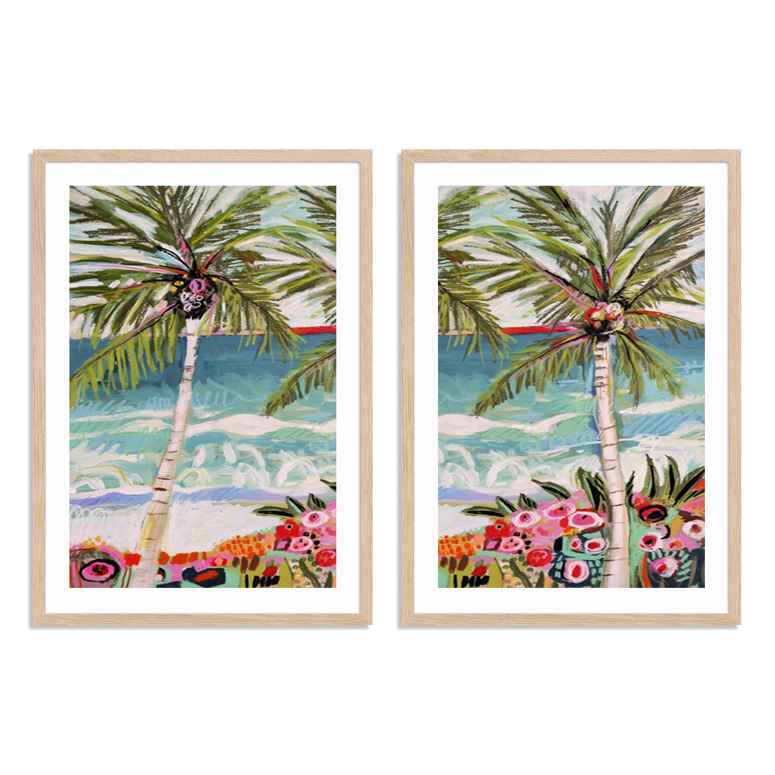 Palm Tree Wimsy I and II Wall Art