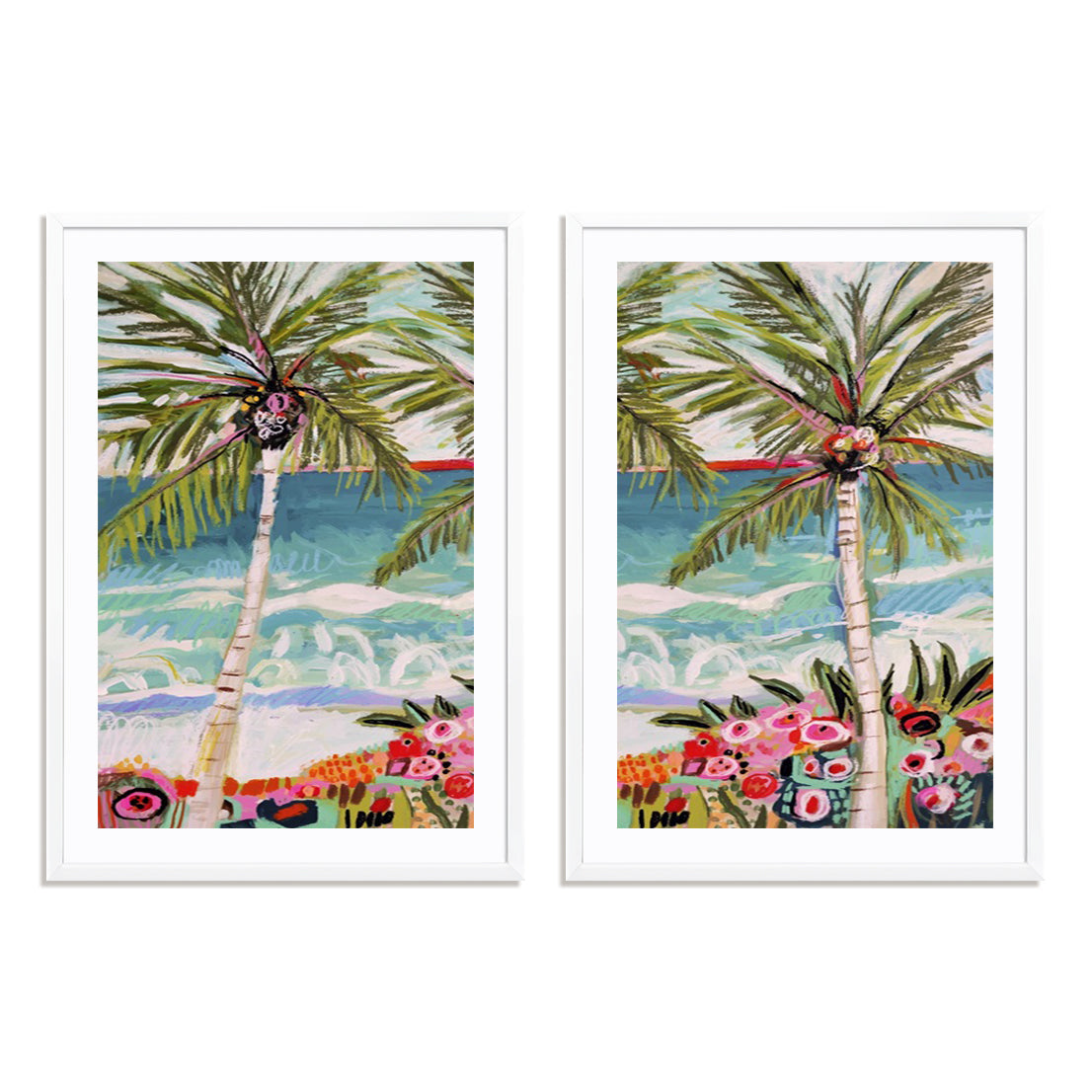 Palm Tree Wimsy I and II Wall Art