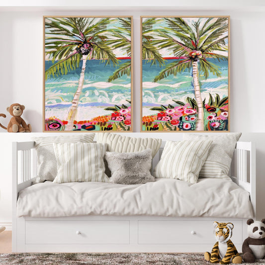 Palm Tree Wimsy I and II Wall Art