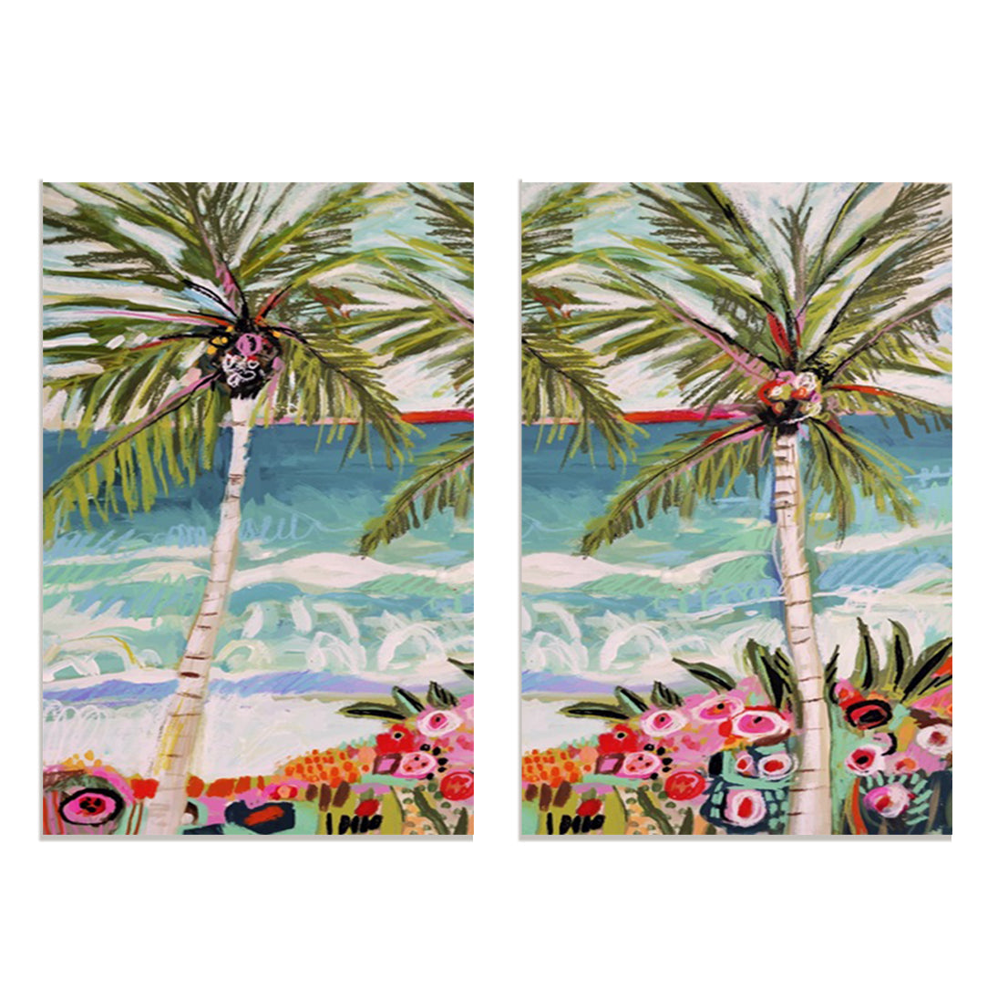 Palm Tree Wimsy I and II Wall Art