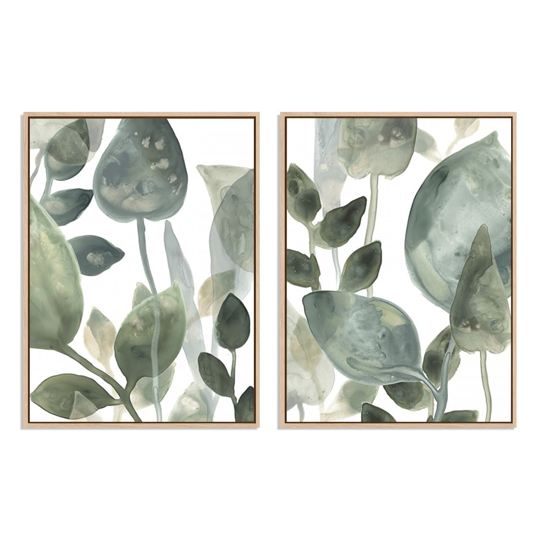 Water Leaves I and II Wall Art