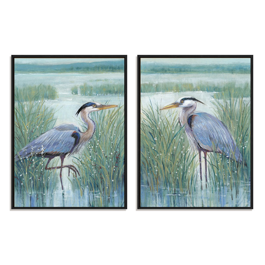 Wetland Heron I and II Wall Art